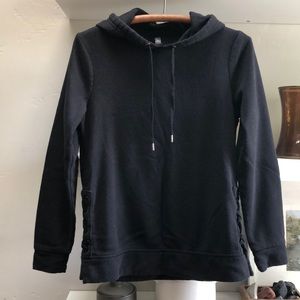 Kyodan Black Lace Up Hooded Sweatshirt Size Small